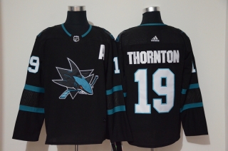 Sharks-19-Joe-Thornton-Black-Adidas-Jersey