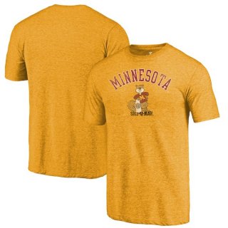Minnesota-Golden-Gophers-Fanatics-Branded-Gold-Vault-Arch-Over-Logo-Tri-Blend-T-Shirt