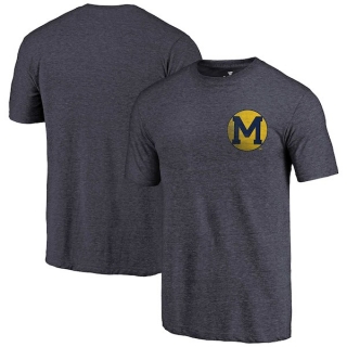 Michigan-Wolverines-Fanatics-Branded-Navy-Vault-Tri-Blend-T-Shirt