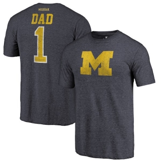 Michigan-Wolverines-Fanatics-Branded-Navy-Greatest-Dad-Tri-Blend-T-Shirt