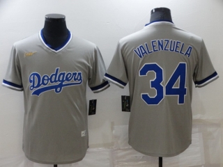 Men's Los Angeles Dodgers #34 Toro Valenzuela Grey Stitched Baseball Jersey