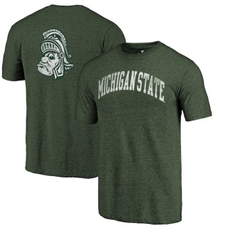 Michigan-State-Spartans-Fanatics-Branded-Heathered-Green-Vault-Two-Hit-Arch-T-Shirt