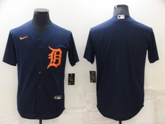 Men's Detroit Tigers Blank Navy Cool Base Stitched Jersey