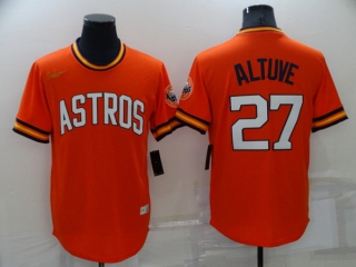 Men's Houston Astros #27 Jose Altuve Orange Cool Base Stitched Jersey