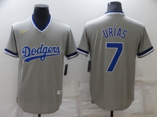 Men's Los Angeles Dodgers #7 Julio Urias Gray Stitched Baseball Jersey