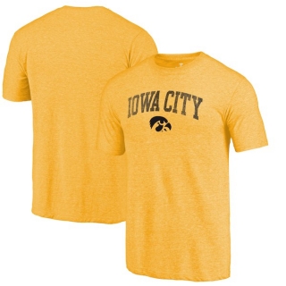Iowa-Hawkeyes-Fanatics-Branded-Yellow-Arched-City-Tri-Blend-T-Shirt