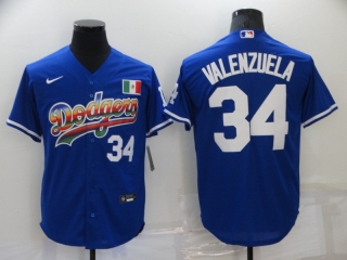 Men's Los Angeles Dodgers #34 Toro Valenzuela Royal Stitched Baseball Jersey