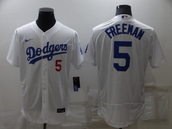 Men's Los Angeles Dodgers #5 Freddie Freeman White Cool Base Stitched Baseball Jersey