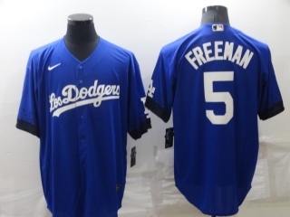 Men's Los Angeles Dodgers #5 Freddie Freeman blue Base Stitched Baseball Jersey