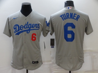 Los Angeles Dodgers #6 Turner gray flex jersey