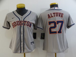 Astros-27-Jose-Altuve gray women jersey