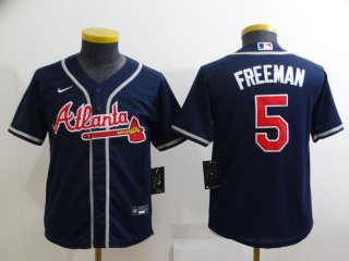 Men's Atlanta Braves #5 Freddie Freeman blue youth jersey