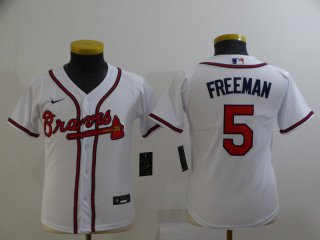Men's Atlanta Braves #5 Freddie Freeman women white jersey