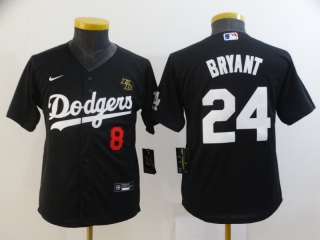 Los Angeles Dodgers 8 24 black inverted jersey