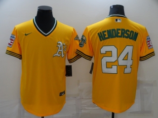 Oakland Athletics #24 yellow jersey