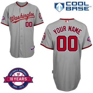 Nationals-Grey-Customized-Men-Cool-Base-2005-2015-10-Years-Jersey