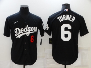 Los Angeles Dodgers #6 Turner black converse jersey