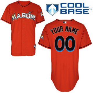 Marlins-Orange-Customized-Men-Cool-Base-Jersey