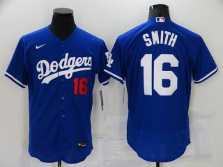 Los Angeles Dodgers #16 Smith blue flex jersey