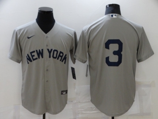 York Yankees #3 2021 Gray Field Of Dreams Cool Base Stitched