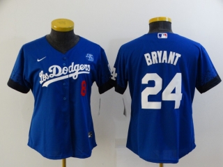 Los Angeles Dodgers #24 Bryant 2021 white City Connect women jersey