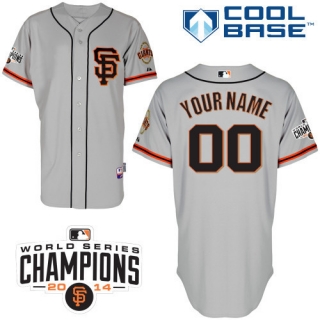 Giants-Grey-Customized-Men-2014-World-Series-Champions-Cool-Base-Road-2-Jersey