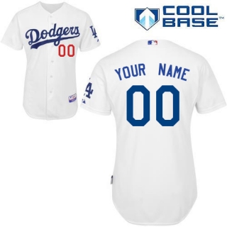 Dodgers-White-Customized-Men-Cool-Base-Jersey