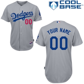 Dodgers-Grey-Customized-Men-Cool-Base-Jersey