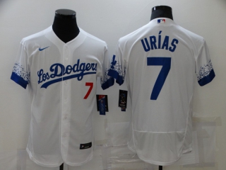 Los Angeles Dodgers #7 2021white City Connect flex red letter Stitched Baseball Jersey