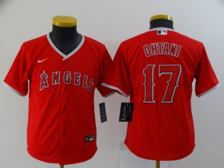 Men's Los Angeles Angels #17 Shohei Ohtani youth red jersey