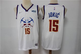 Men's Denver Nuggets #15 Nikola Jokic white 2021 reward jersey