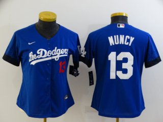 Los Angeles Dodgers #13 Muncy 2021 white City Connect Stitched Baseball women Jersey