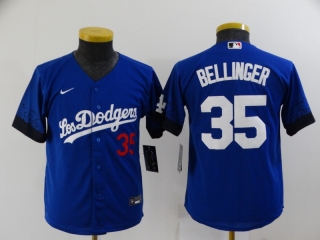 Los Angeles Dodgers #35 2021 Royal City Connect cool Base Stitched Basebal youthl Jersey