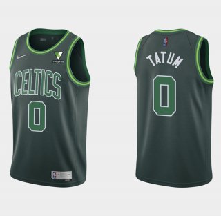 Men's Boston Celtics #0 Jayson Tatum Earned Edition Green Stitched NBA Jersey