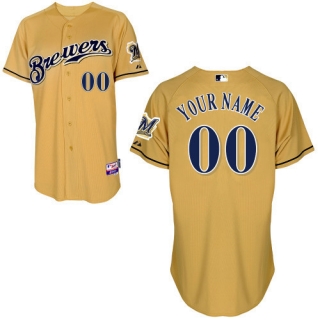 Brewers-Gold-Customized-Men-Cool-Base-Jersey