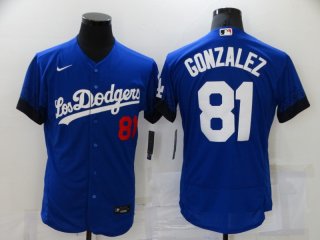 Los Angeles Dodgers #81 2021 white City Connect Flex Base Stitched Baseball Jersey