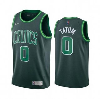 Men's Boston Celtics #0 Jayson Tatum Earned Edition Green Stitched Jersey