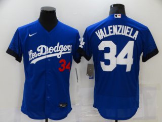 Los Angeles Dodgers #34 2021 white City Connect Flex Base Stitched Baseball Jersey