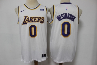 Men's Los Angeles Lakers #0 Russell Westbrook white Stitched Basketball Jersey