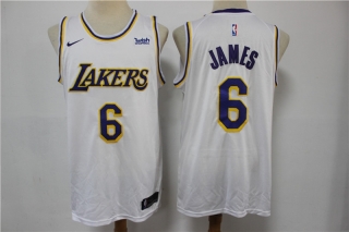 Los Angeles Lakers #6 james yellow 2021 white jersey