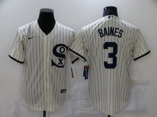 Men's Chicago White Sox #3 2021 Cream Navy Name&Number Field Of Dreams