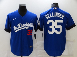 Los Angeles Dodgers #35 Bellinger 2021 Royal City Connect cool Base Stitched Baseball Jersey