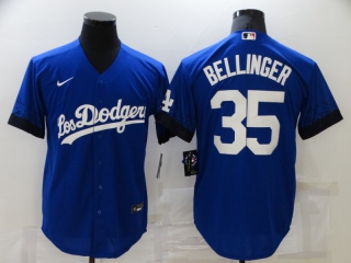 Los Angeles Dodgers #35 2021 Royal City Connect cool Base Stitched Baseball Jersey