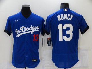 Los Angeles Dodgers #13 Muncy 21 Royal City Connect Flex Base Stitched Baseball Jersey