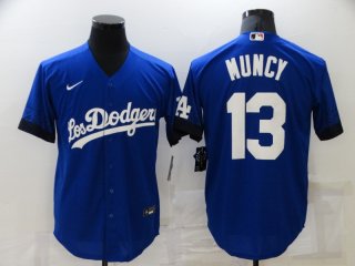 Los Angeles Dodgers #13 Muncy 21 Royal City Connect cool Base Stitched Baseball Jersey
