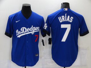 Los Angeles Dodgers #7 2021 Royal City Connect cool Base red letter Stitched Baseball Jersey