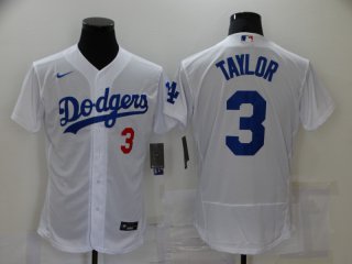 Los Angeles Dodgers #3 Taylor white flex jersey