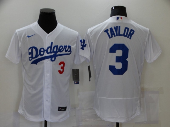 Los Angeles Dodgers #3 Taylor white flex jersey