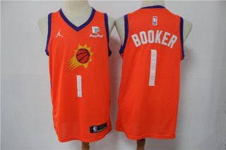 Suns-1-Devin-Booker orange with jordan logo jersey