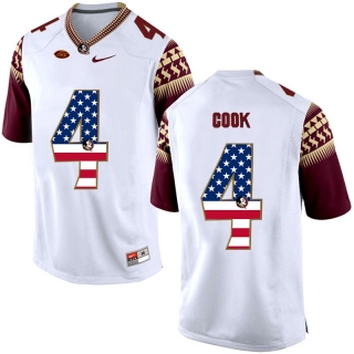 Florida-State-Seminoles-4-Dalvin-Cook-White-USA-Flag-College-Football-Limited-Jersey